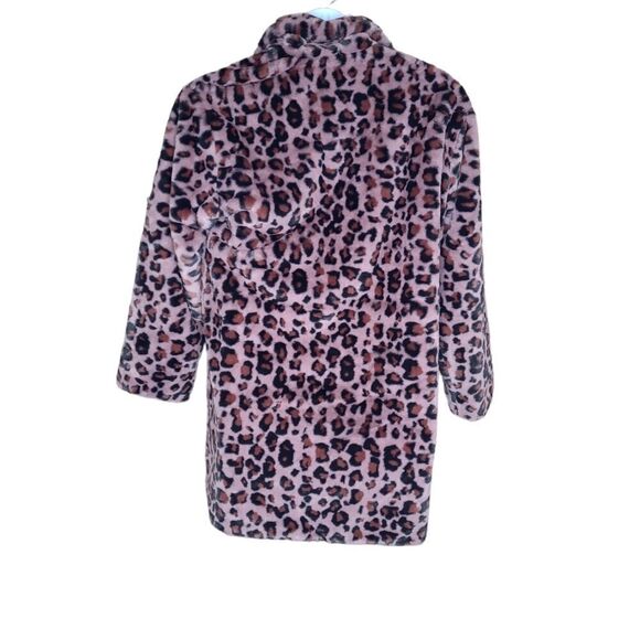 NEW‎ Steve Madden faux fur vegan pink leopard mob wife jacket coat M - Picture 4 of 12